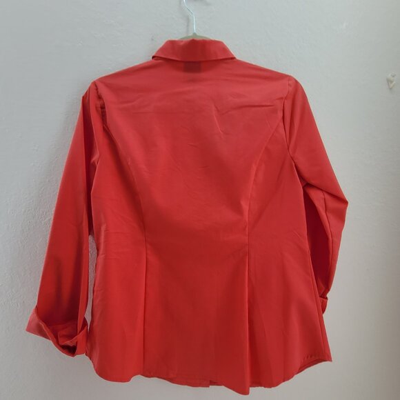 NEW Worthington Shirt Women’s 6 Scarlet Ibis Long Sleeve Button Fitted Stretch - Picture 3 of 11